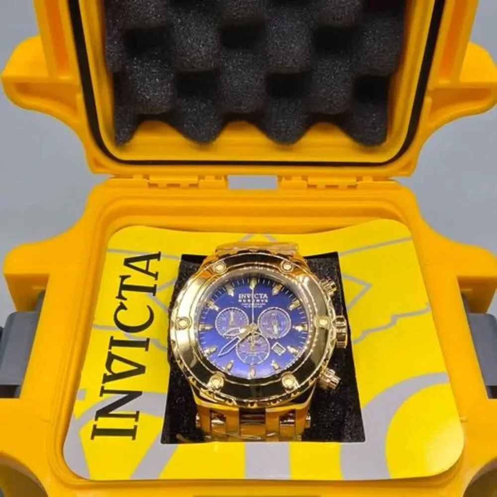 Invicta Subaqua Chronograph Blue Dial Gold-tone PVD Stainless Steel Men's Watch